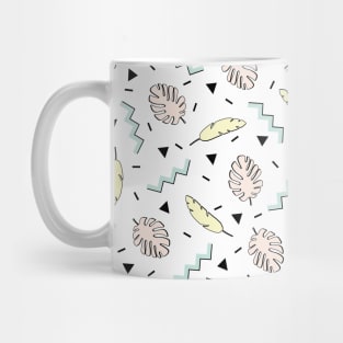 Back to the Tropical 80's Memphis Pastel Mint Green, Pink, Yellow Pattern Mug